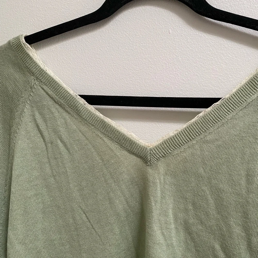 Zara Combination Knit Lace Trim V-Neck Sweater S - Picture 3 of 7